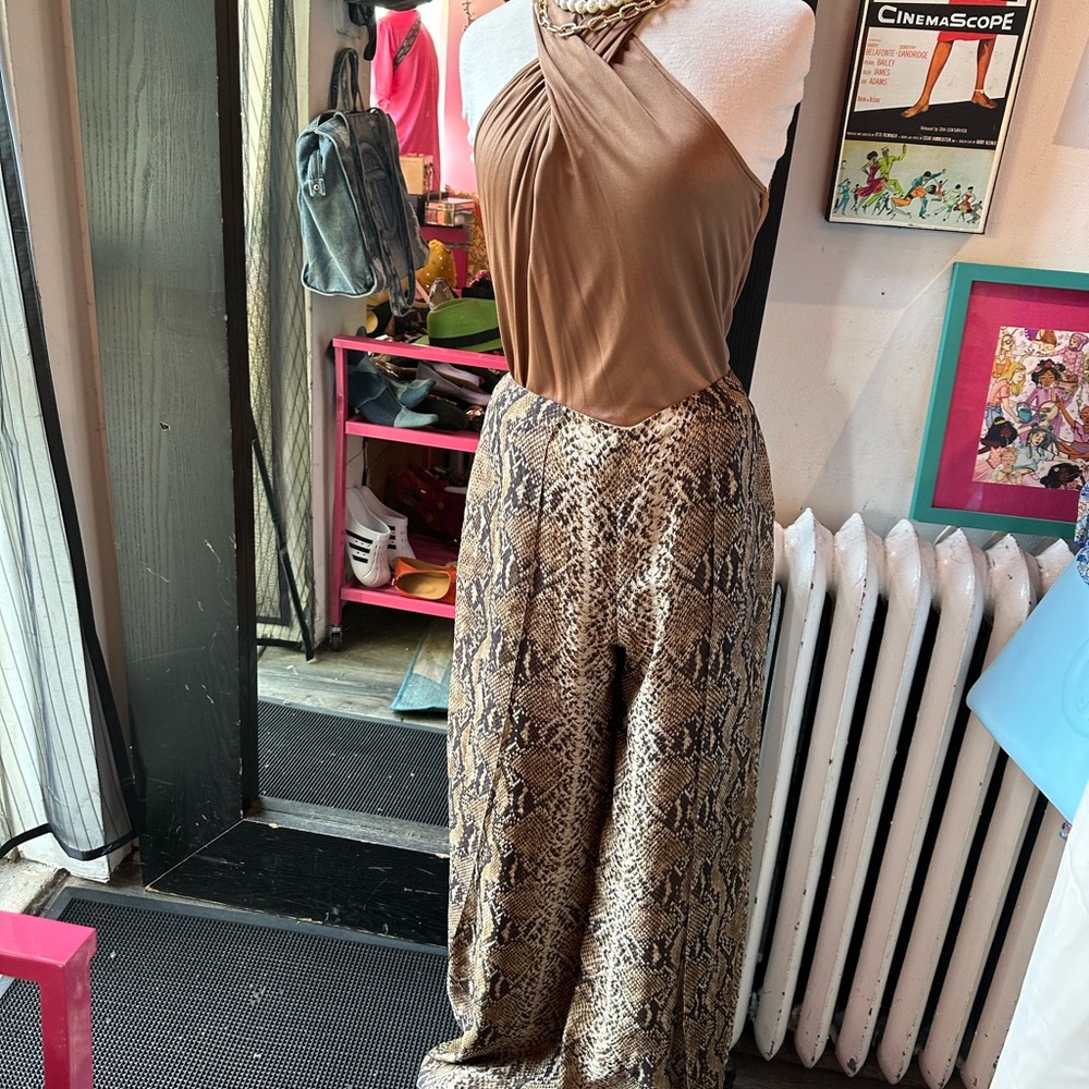 Ralph Lauren The purple Label  Saunders Python Print Palazzo Pants - Picture 7 of 13